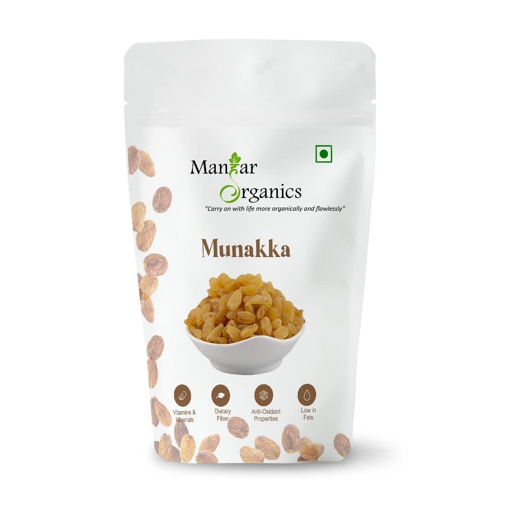 ManHar Organics Brown Raisins (Kishmish) 500gm | Naturally Sweet & Juicy | Rich in Iron, Fiber & Antioxidants | Healthy Snack for Digestion & Energy