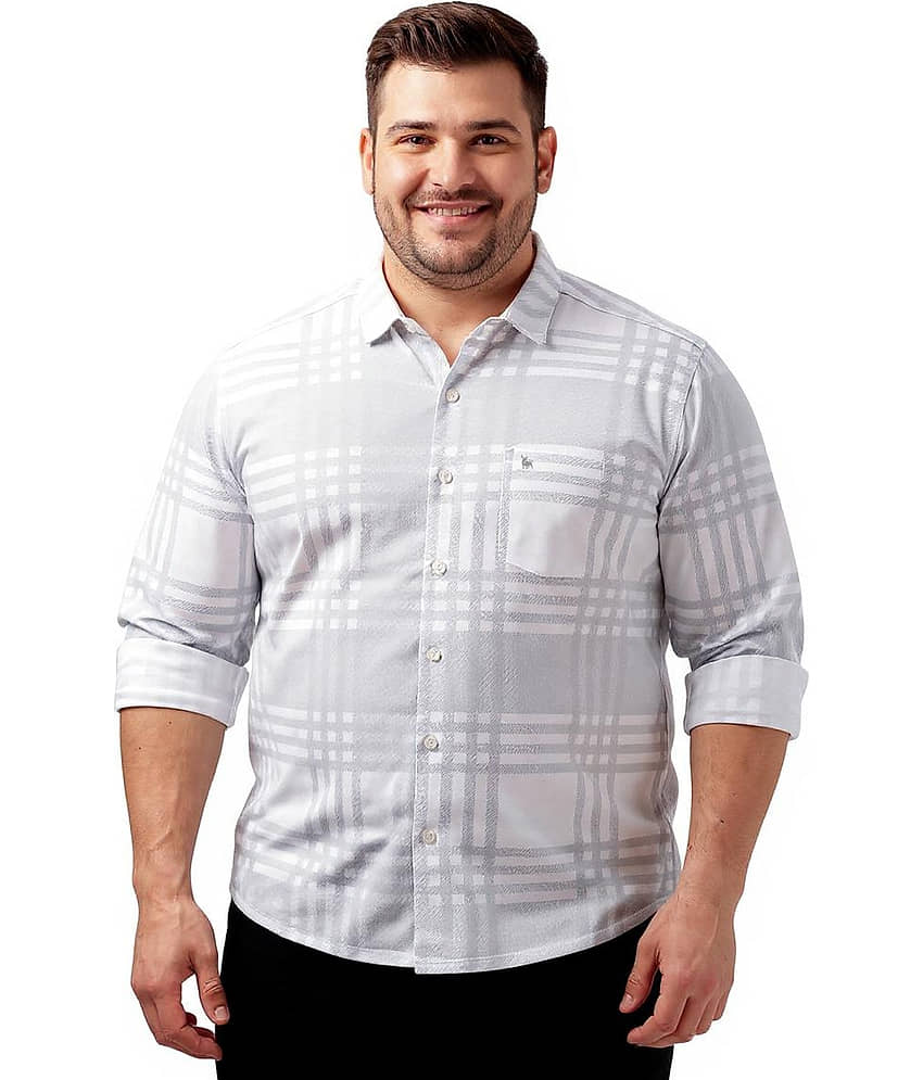 BULLMER Cotton Blend Regular Fit Striped Full Sleeves Men's Casual Shirt - White ( Pack of 1 )