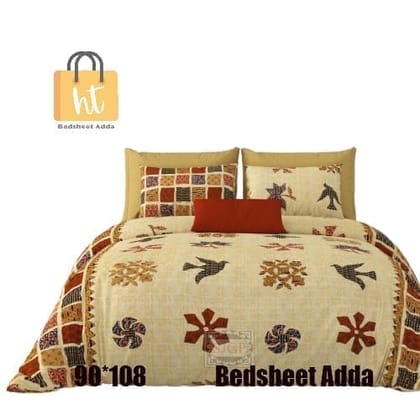 3001-Hometrade India-Standard King Size (90*108 Inches) Double Bedsheet With 2 Pillow Cover-RJ-14-Jaipur lining-3222 3001-Hometrade India-Standard King Size (90*108 Inches) Double Bedsheet With 2 Pillow Cover-RJ-14-Jaipur lining-3222