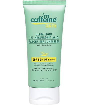mCaffeine Matcha Tea Sunscreen SPF 50+ & PA++++ 50ml (Pack of 1)