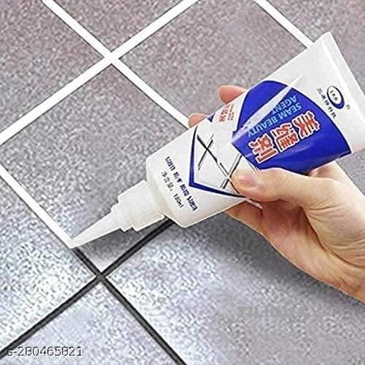 Tiles gap filler waterproof crack grout gap filler agent water resistant silicone sealant for diy home sink gapsgrouts repair filler tube paste for kitchen bathroom 180 ml white