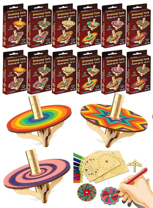 Funvention DIY Spinning Top Kits (Mandal Art) Pack of 12 - Build, Color, Play, Art & Craft Coloring Activity Birthday Return Gifts Party Pack Return Favors for Kids (2 Tops & 8 Colors Per Pack) Funvention DIY Spinning Top Kits (Mandal Art) Pack of 12 - Build, Color, Play, Art & Craft Coloring Activity Birthday Return Gifts Party Pack Return Favors for Kids (2 Tops & 8 Colors Per Pack)