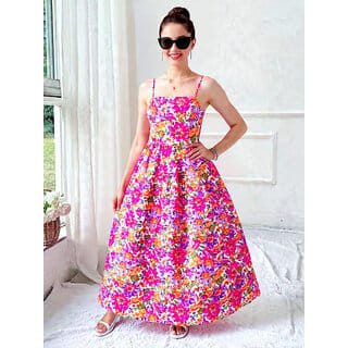 Elara Rayon Casual Summer Maxi Dress For Women