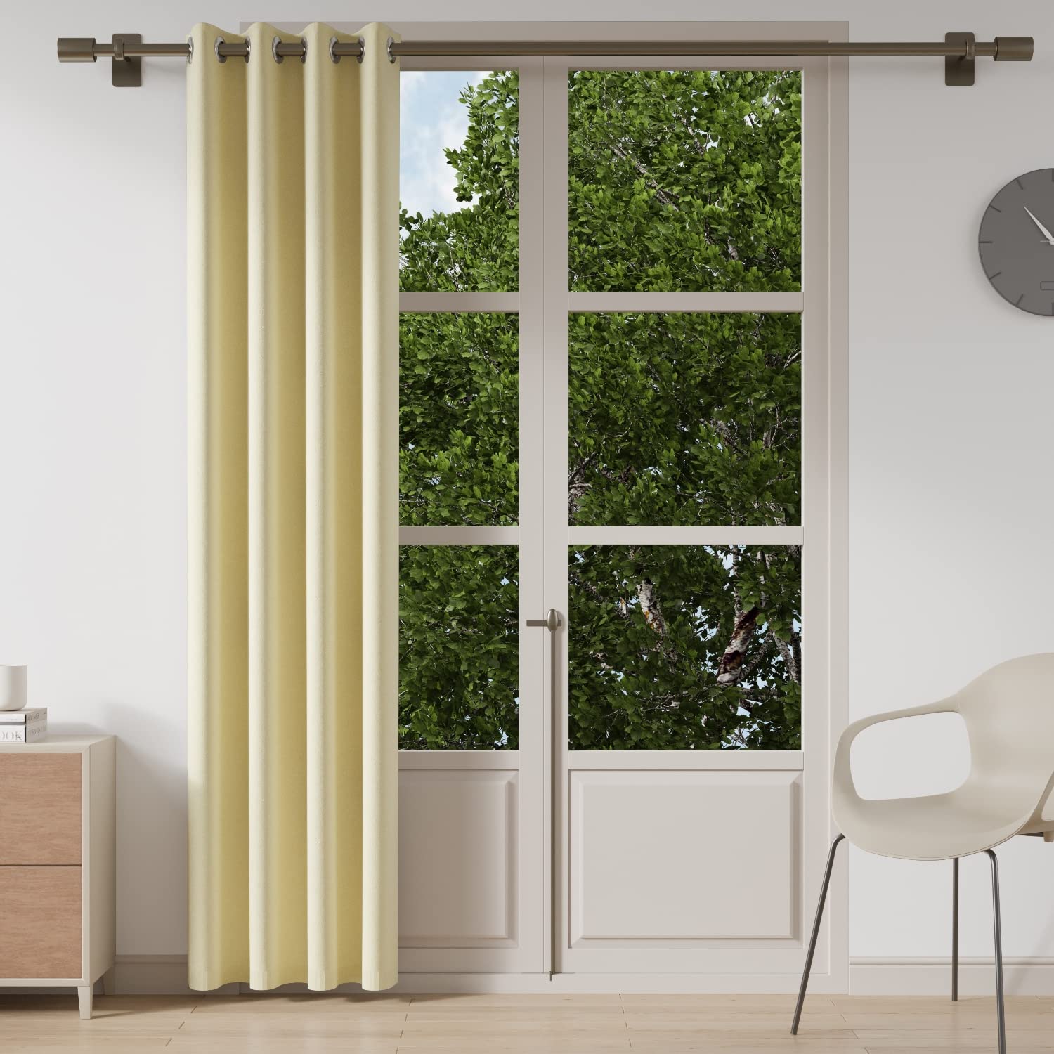 DDECOR - 100% PolyesterPlains And Textures PatternLarge Door 9 Ft|135 CM X 270 CM| - Beige
