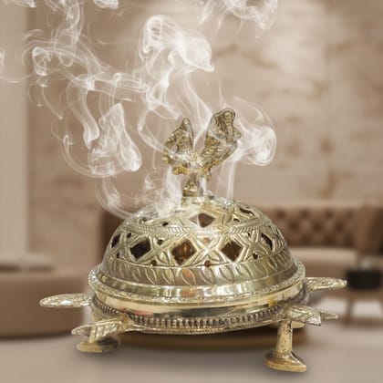 Brass Peacock Shape Luab Dan No. 3 – Premium Brassware Showpiece, Height : 5 Inch (ZMAS642 D)