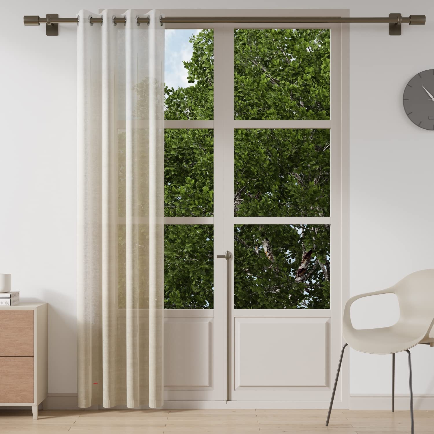 DDECOR - 100% PolyesterOmbre PatternLarge Door 9 Ft|130 CM X 270 CM| - Beige