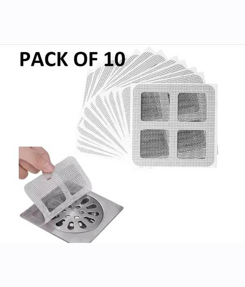 Drain Hair Catcher(Pack Of 10) Waterproof Mesh Stickers for Bathroom Accessories Hair Wash Basin