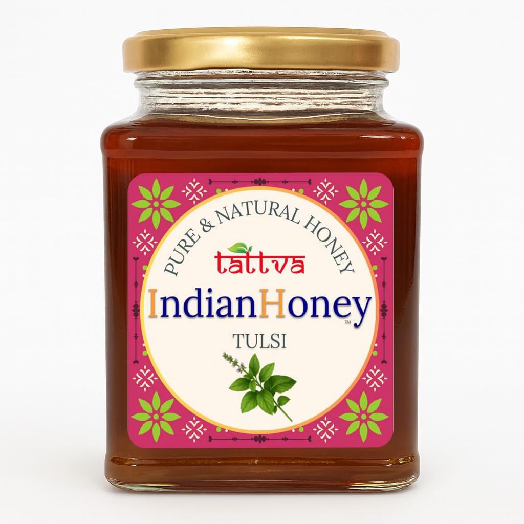 IndianHoney Tulsi Honey A Natural, Aromatic Infused With The Rich Flavor Earthy Freshness