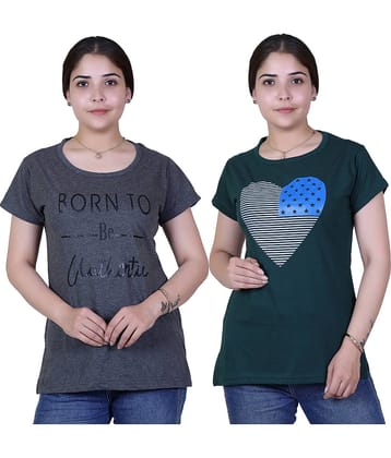 Varenyam Women Cotton Regular Fit Round Neck T-Shirt ( Grey )