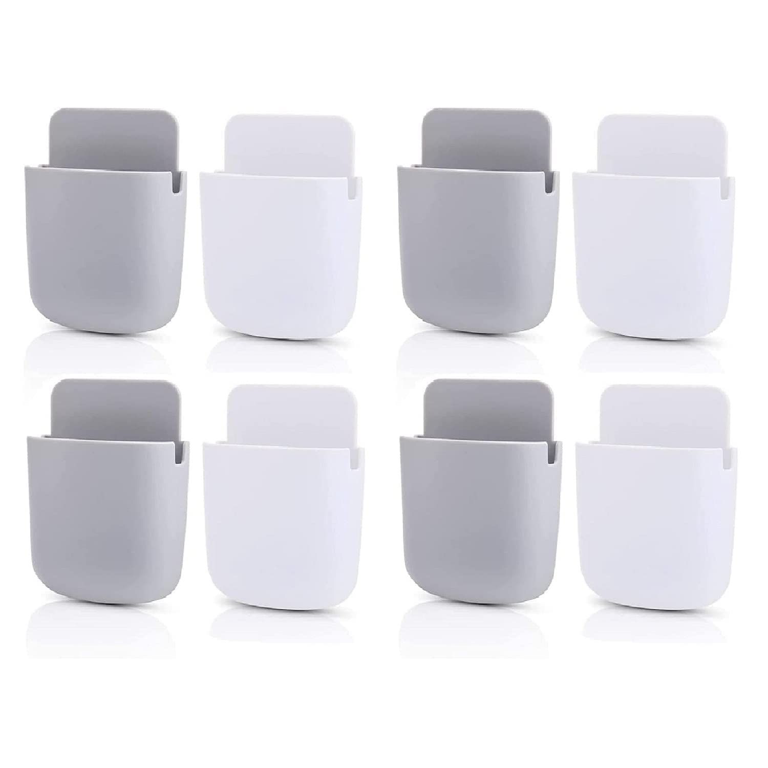 Alboss 8 Piece Wall Mounted Storage Box Remote Storage Organizer Case for Air Conditioner TV Mobile Phone Plug Holder Stand Rack, Phone Charger Plug Holder (Pack of 8 Pcs) Alboss 8 Piece Wall Mounted Storage Box Remote Storage Organizer Case for Air Cond