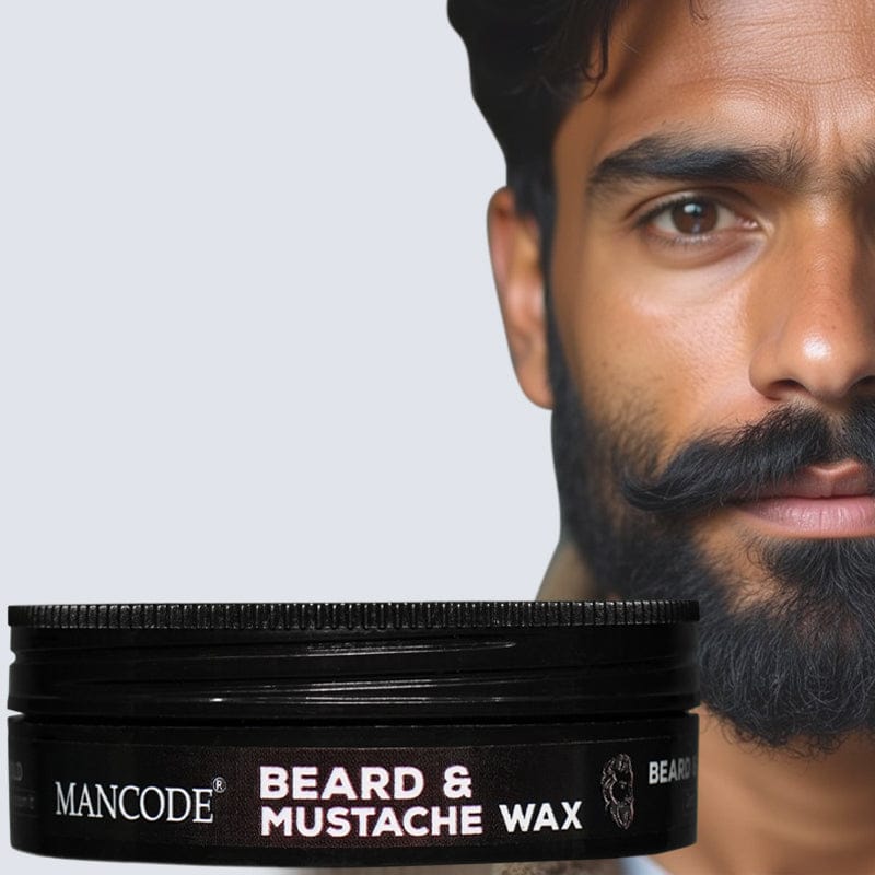 Mancode Beard & Mustache Wax Strong Hold | Long-Lasting Styling, Frizz Control & Deep Nourishment