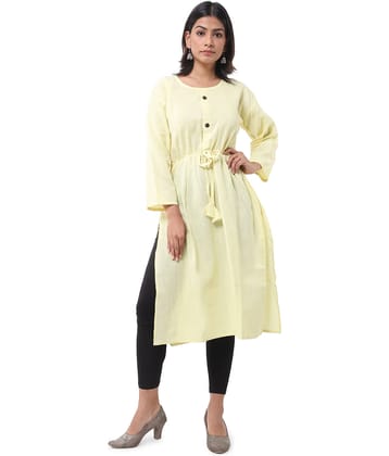 DESHBANDHU DBK - Yellow Cotton Women's Straight Kurti ( Pack of 1 )