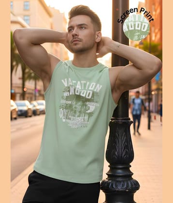 Rigo Men Cotton Regular Fit Printed T-Shirt ( Green )