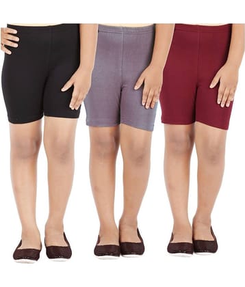 LULA Pack of 3 Girls Cotton Blend Cycling Shorts ( Multicolor )