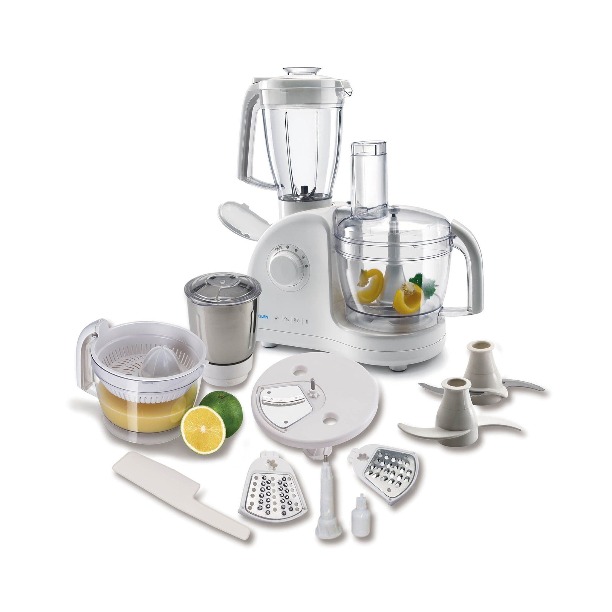 Food Processor Complete Kitchen Machine 700W – 2 Jars, Citrus Juicer 3 SS Disc Blades -White (4052LX)