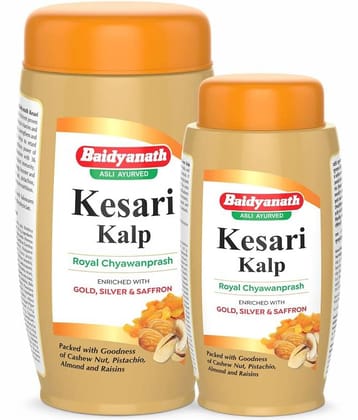 Baidyanath Kesari Kalp Royal Chyawanprash - Enriched with Gold, Silver & Saffron, 1.5 kg (Combo of 1 kg & 500 gm)