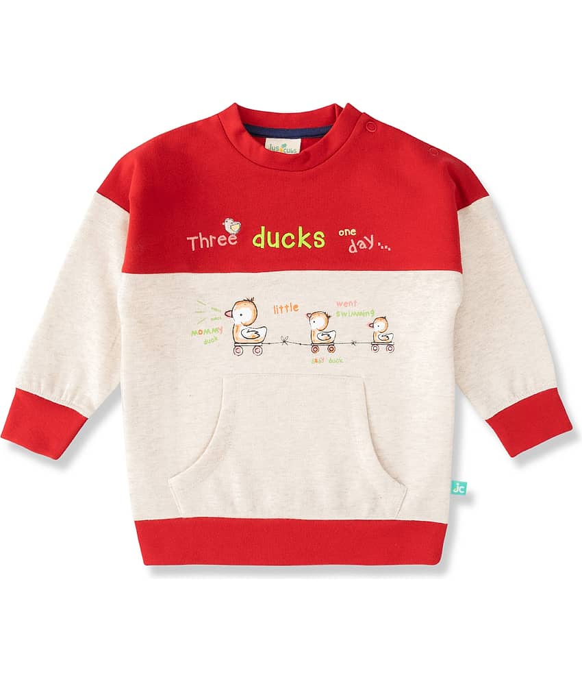 JusCubs Boys Cotton Infants Solid Sweatshirt - Red (Pack of 1)