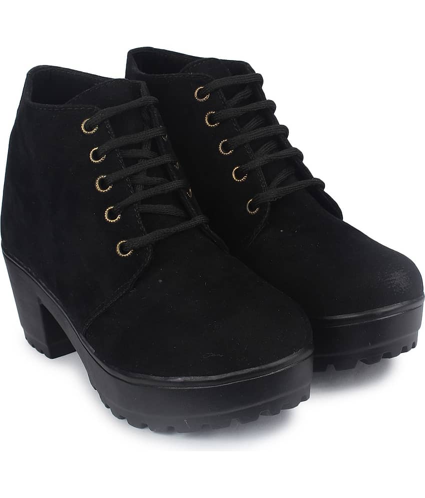 Shoetopia Black Knee Length Casual Boots