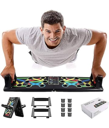 Foldable Push-Up Board 14 in 1 Multi-Function Pushup Bracket Rack Dips Stand Body Building Fitness Exercise Tools for Men/Women Home Gym Chest Triceps Shoulder Back Muscle Carbon Fiber, Pack of 1