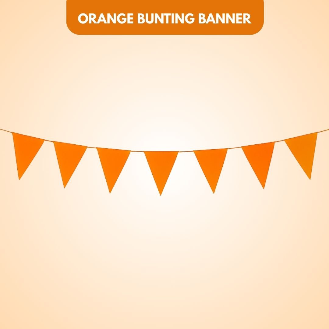 Orange Bunting Banner - Over 6 FT