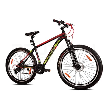 Leader Saffire 27.5T 21-Speed Alloy MTB Cycle With Dual Disc Brake And Front Suspension 27.5 T Hybrid Cycle/City Bike (21 Gear, Black)