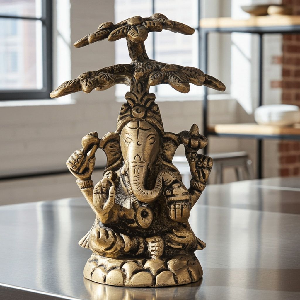 Brass Showpiece Ganesh Statue (BSMAS1223 G)