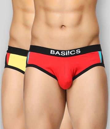 BASIICS By La Intimo Pack of 2 Cotton Blend Briefs For Men's ( Multicolor )