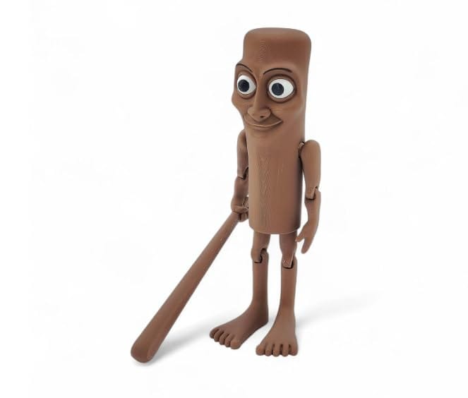 Tung Tung Tung Sahur Action Figure | 6-Inch Meme Toy | Italian Brainrot Collectible | 3D Printed Articulated Model with Bat | Funny Viral Figurine Gift | Brown (Pack of 1)