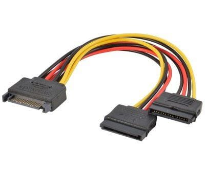 SATA Power Cable, 15-pin Y-Splitter, Male to Dual Female, Compatible with Computer, DVR, HDD, External case, Desktop PC SATA Power Cable, 15-pin Y-Splitter, Male to Dual Female, Compatible with Computer, DVR, HDD, External case, Desktop PC