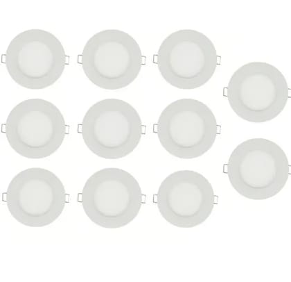 Slim Panel Recessed Ceiling Light - 15w | Shape - Round | Cool White 6000k | Aluminum Die Cast Powder Coated White Finish | Indoor use only Rooms, Bathrooms, Office etc.