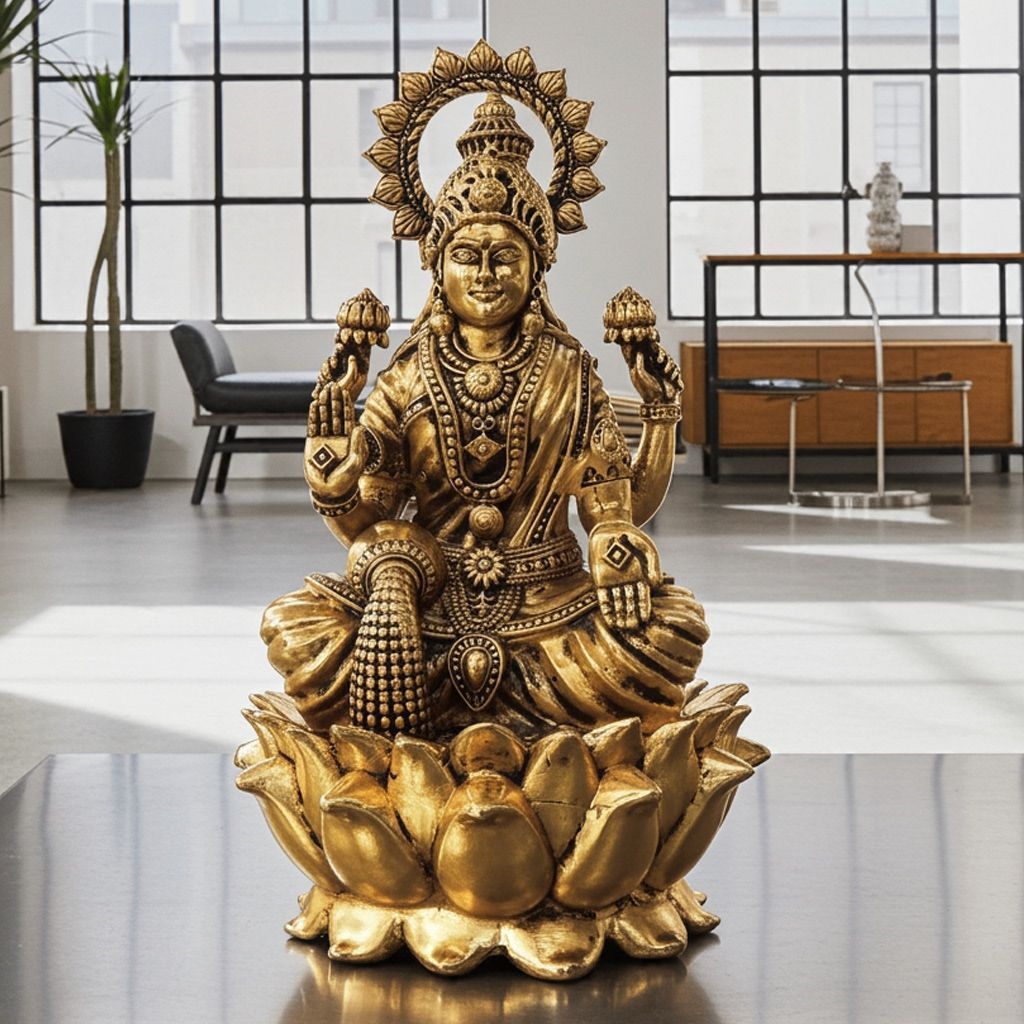 Brass Showpiece Laxmi Ji God Idol Statue (BSMAS1773 L)