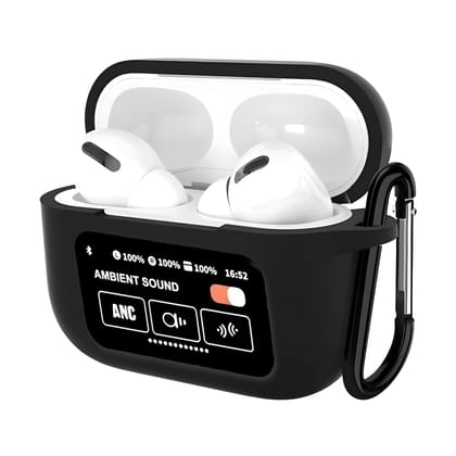 LastN Air_Pods Pro 2+ Soft Silicone Skin Case Cover, Shock-Absorbing, with Keychain, Front Display Visible