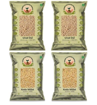 Sedya Premium Urad Dal & Kodo Millet Combo | Unpolished, Protein & Fiber Rich | 2kg (1kg Each)