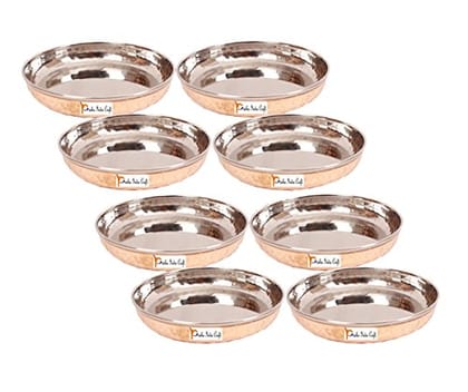 Steel-Copper Dessert Plates | 150 ml | Set of 8
