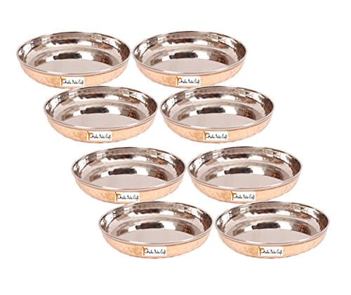 Steel-Copper Dessert Plates | 150 ml | Set of 8