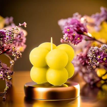 SS Enterprise Organic Soy Wax Bubble Candle for Home Decor, Scented Aromatic Fragrance Candle, Smoke-Free Pillar Candle, 1 pc, Yellow SS Enterprise Organic Soy Wax Bubble Candle for Home Decor, Scented Aromatic Fragrance Candle, Smoke-Free Pillar Candle, 1 pc, Yellow