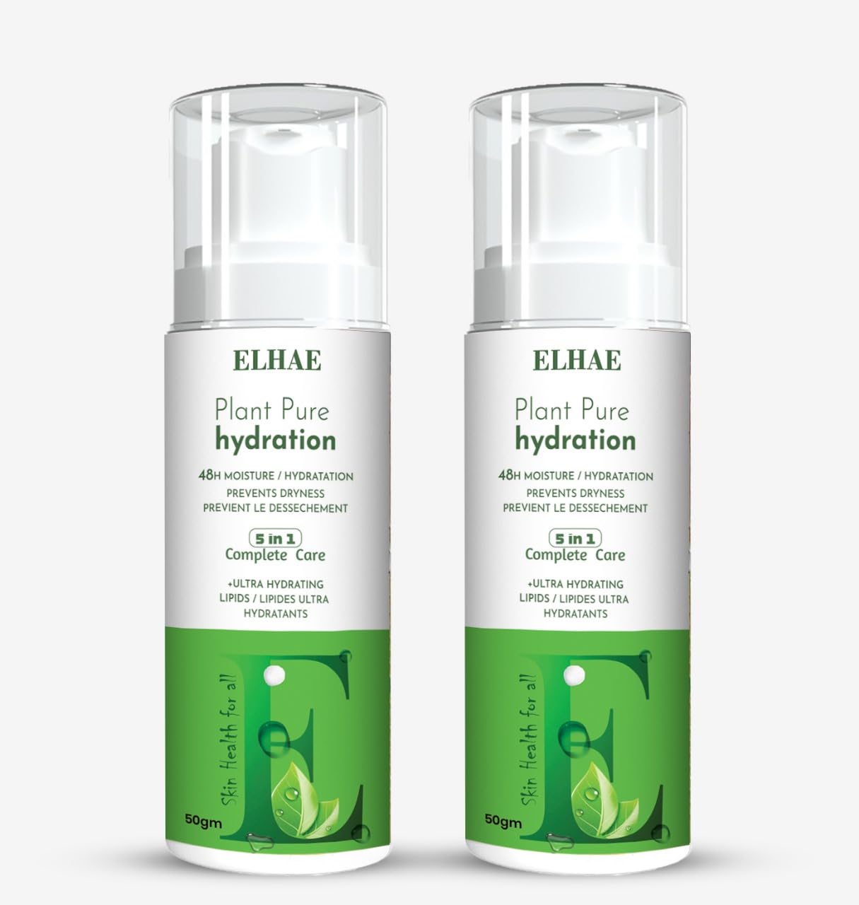 ELHAE Plant Extract Moisturizing Lotion Pack of 2, Body and Hand Hydration with Natural Plant-Based Ingredients, 50ml Each