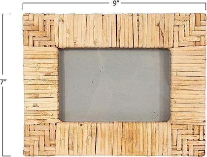 Dastkar Crafts Handwoven Rattan Photo Frame (Holds 4" x 6" Photo) Brown Dastkar Crafts Handwoven Rattan Photo Frame (Holds 4" x 6" Photo) Brown