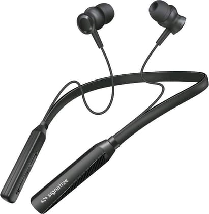 Neckband Bluetooth Wireless in-Ear Neckband Bluetooth Earphones with 10mm Drive,50 Hours Playtime Bluetooth without Mic Headset (Black, In the Ear)