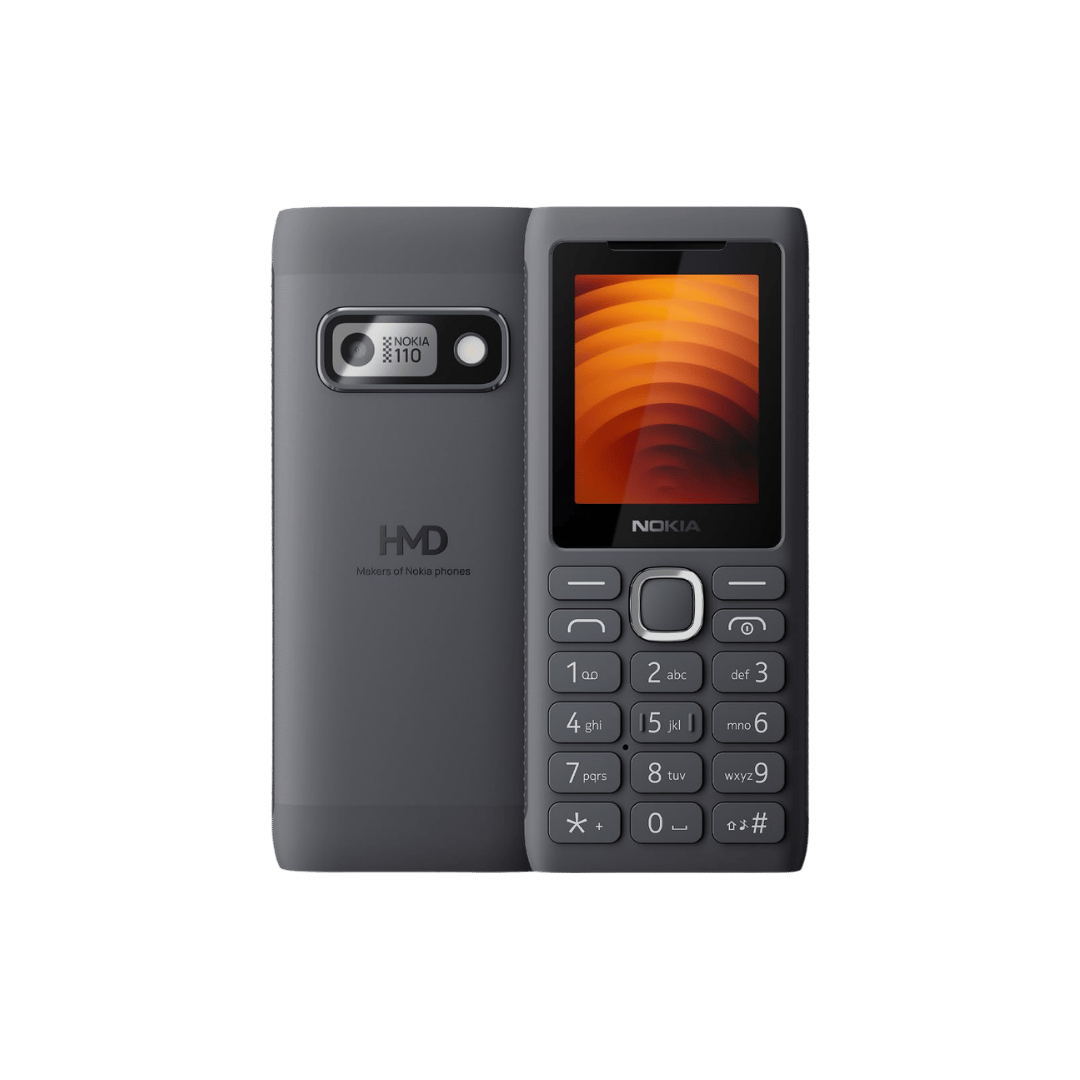 Nokia 110 Power Keypad Phone |Dual SIM, Camera, Long Lasting Battery, Durable Design, Phone Talker, Wireless FM Radio, MP3 Player, MicroSD, 1-Year Replacement Guarantee | Grey