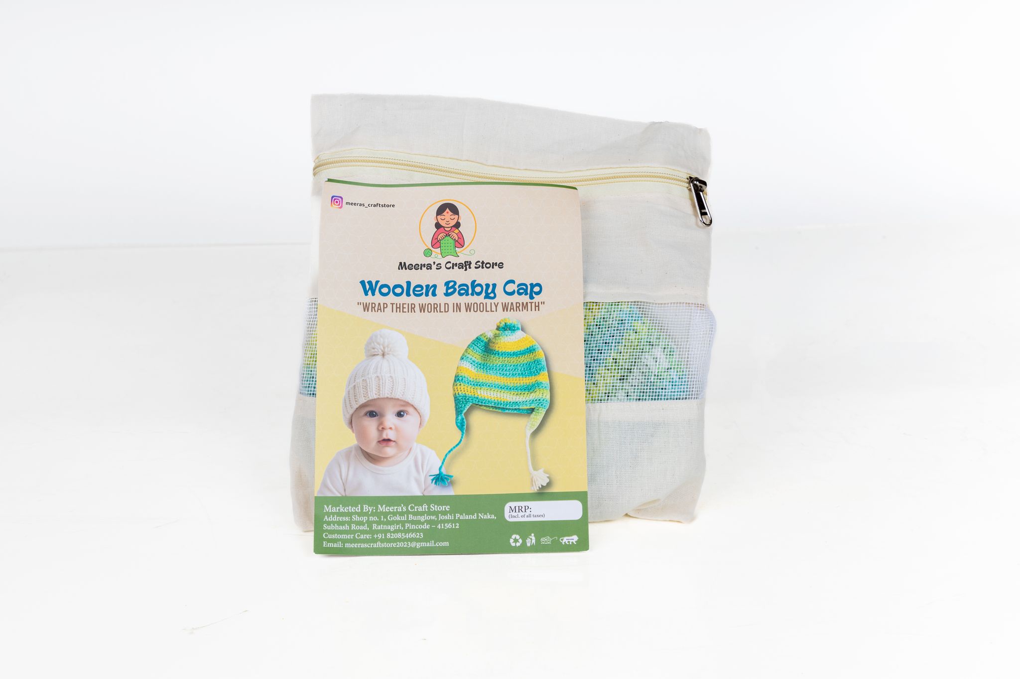 Hand-Knitted Woolen Baby Cap | Soft & Warm Winter Cap for Newborns & Infants