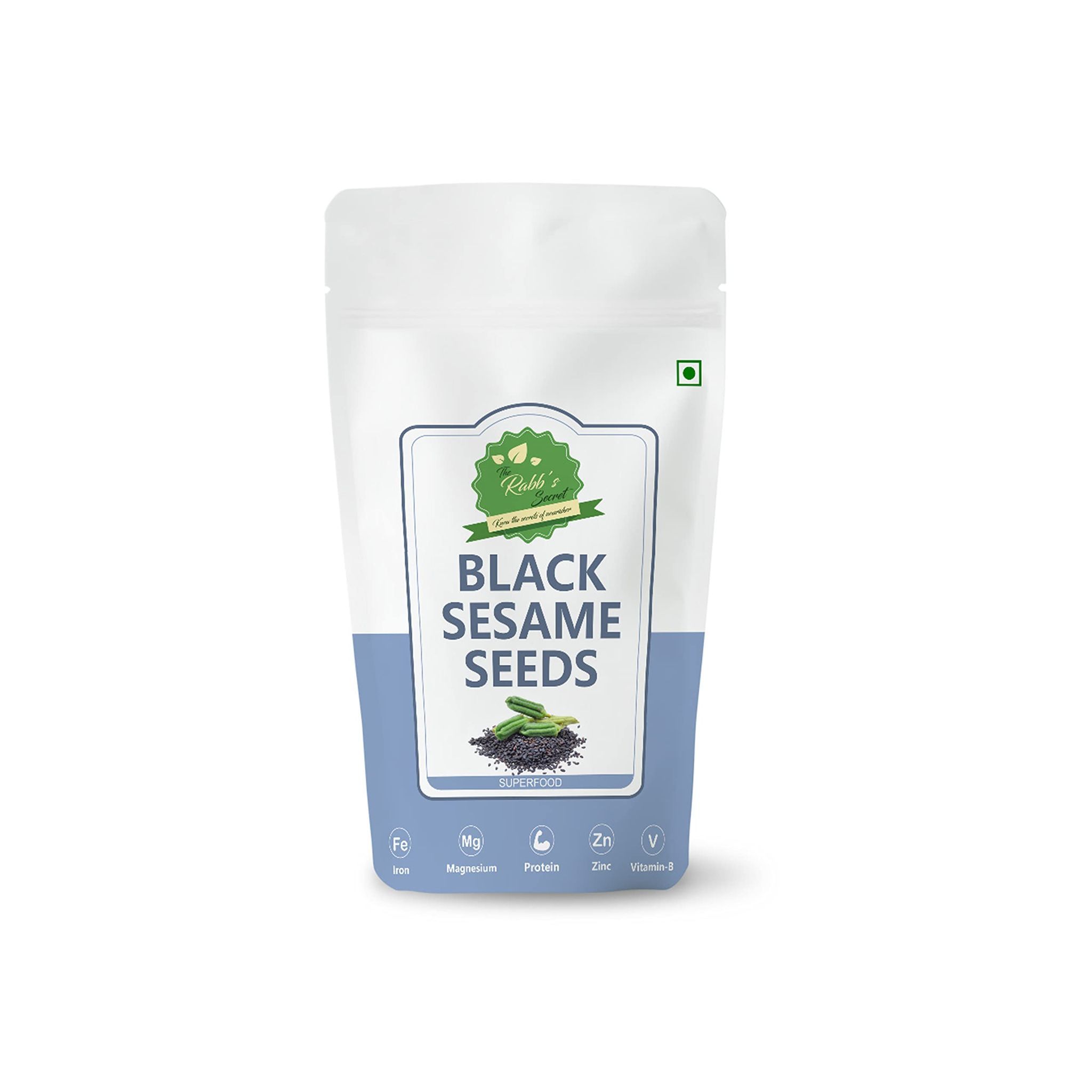 The Rabb's Secret - Raw Black Sesame Seeds/Kale Till/Black Till: 200gm (Black Sesame Seeds, 200gm)