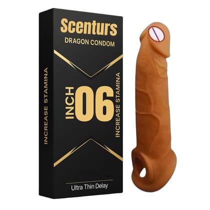 Scenturs Dragon 6 Inch Silicone Condom – Washable & Reusable Adult Male Condom