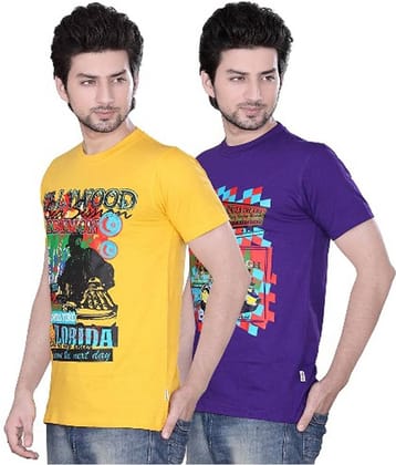 Zebu Pack of 2 Cotton Regular Fit Men's T-Shirt ( Multicolor )