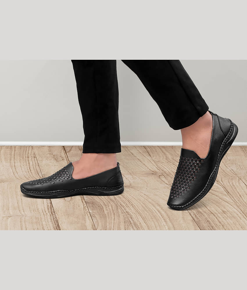 Rising Wolf Black Men's Slip On Formal Shoes
