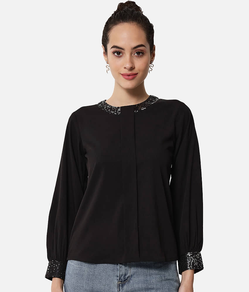 ALL WAYS YOU - Black Polyester Women's Regular Top ( Pack of 1 )