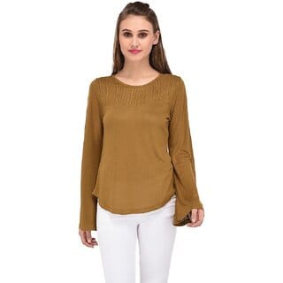 Purys Women Green Solid Regular Top