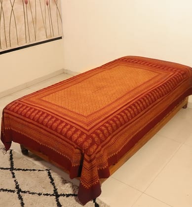 Hand Block Printed Bagh Cotton Single Bed Sheet Hand Block Printed Bagh Cotton Single Bed Sheet