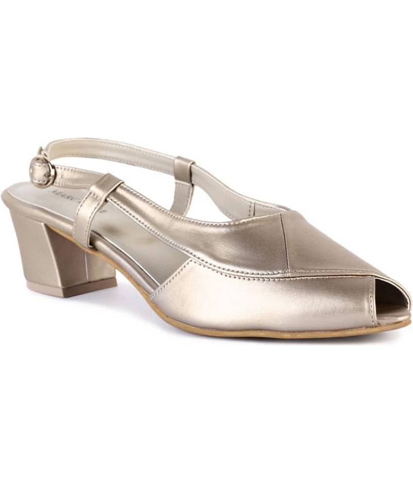 MARC LOIRE - Gold Women's Peep Toes Heels