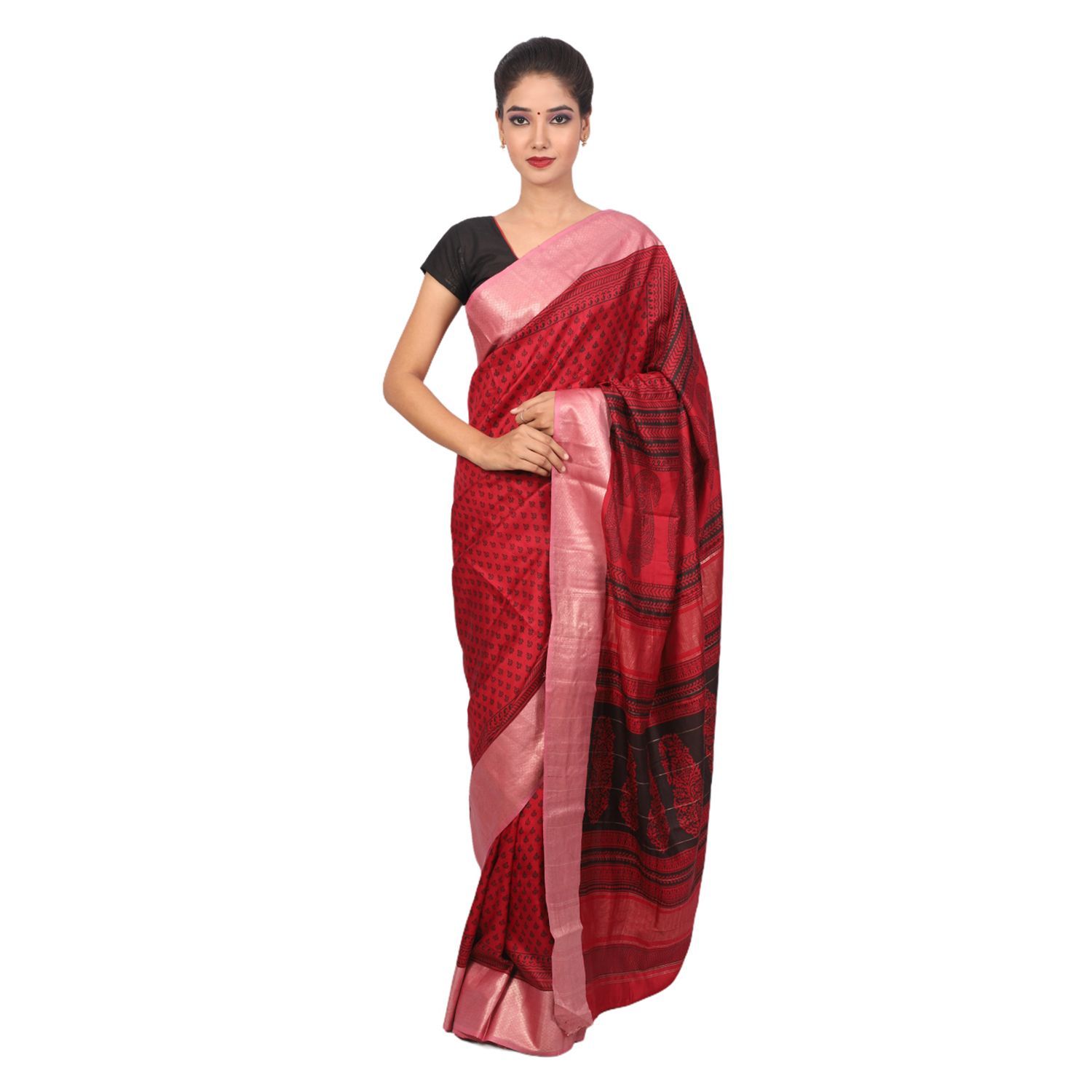 HANDLOOM MULBERRY SILK SAREE WITH BLOUSE (SKU - 3I0104030422 SAREE- 193)